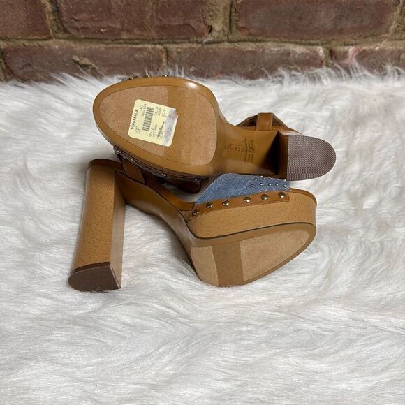 Report Women’s Meeshka Blue Denim Platform Heels Size 8 NEW - Picture 6 of 7